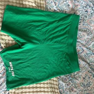 White Fox Green Ribbed Shorts